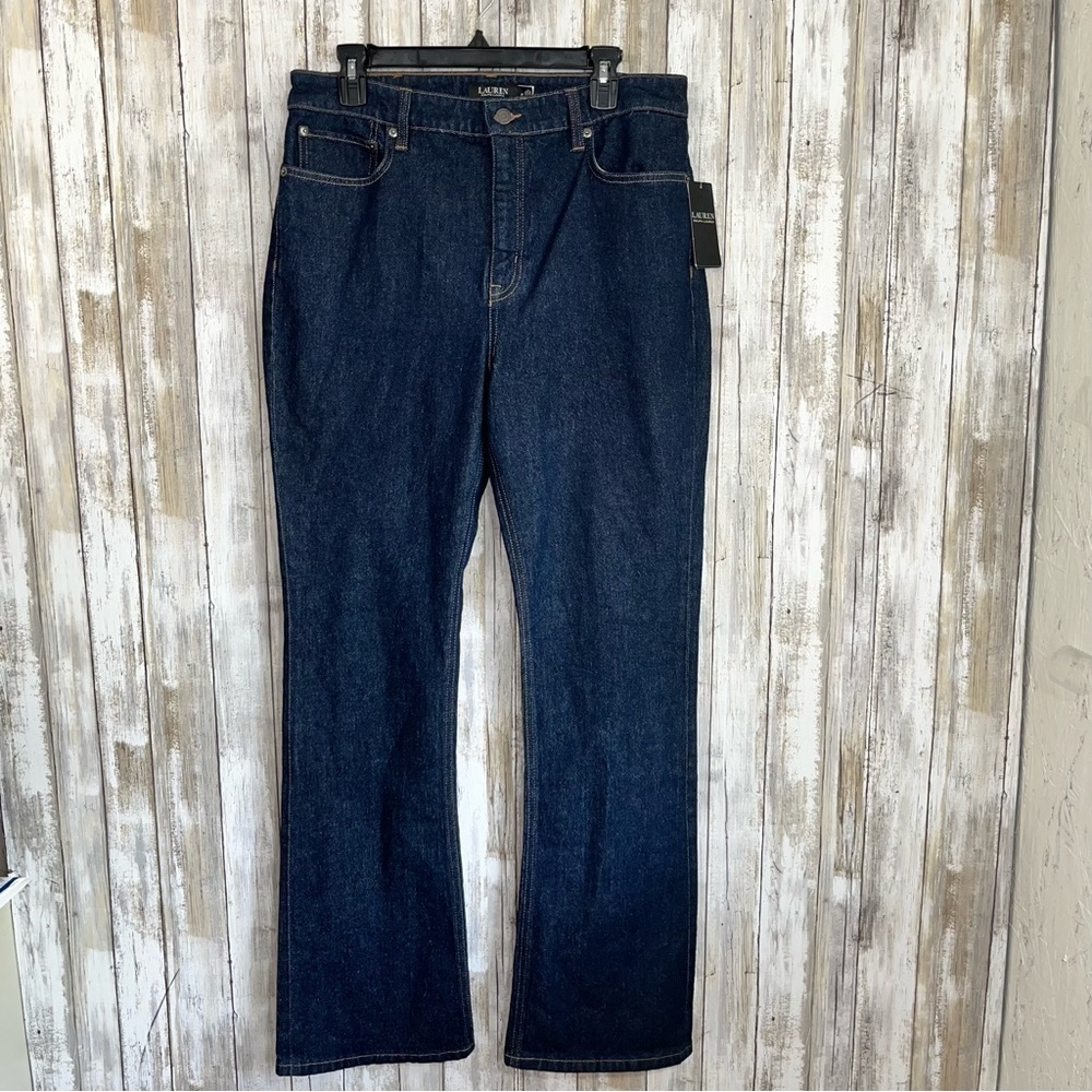 NWT Lauren Ralph Lauren Dark Wash Bootcut Jeans Size 12 Stretch
